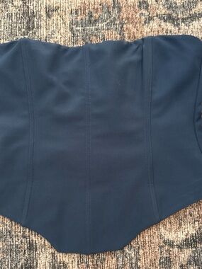 White Fox Boutique Navy Strapless Corset Top